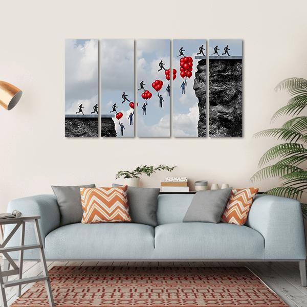 Business Teamwork Success Canvas Wall Art-5 Horizontal-Gallery Wrap-22" x 12"-Tiaracle
