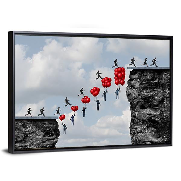 Business Teamwork Success Canvas Wall Art-5 Horizontal-Gallery Wrap-22" x 12"-Tiaracle