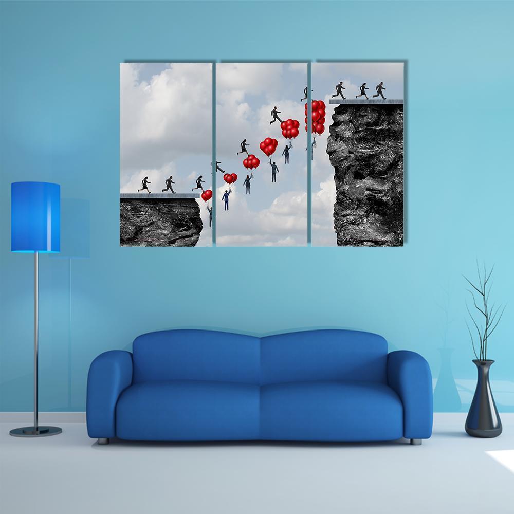 Business Teamwork Success Canvas Wall Art-3 Horizontal-Gallery Wrap-37&quot; x 24&quot;-Tiaracle