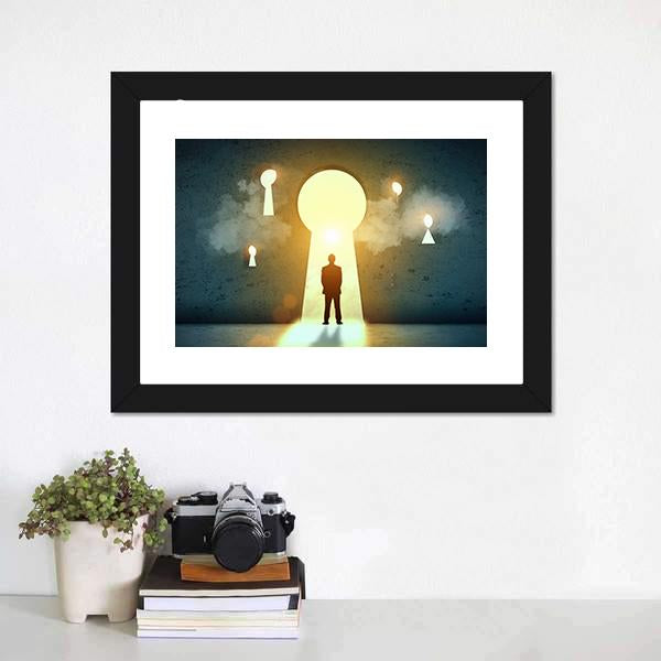 Businessman Silhouette Canvas Wall Art-1 Piece-Framed Print-20" x 16"-Tiaracle