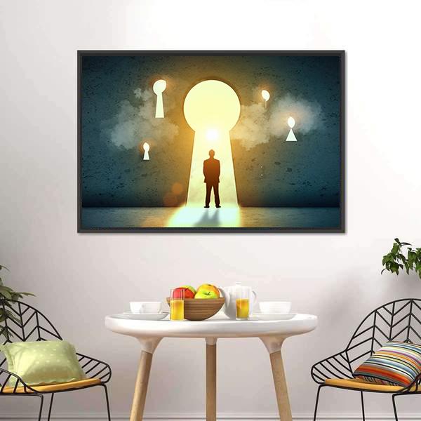 Businessman Silhouette Canvas Wall Art-5 Horizontal-Gallery Wrap-22" x 12"-Tiaracle