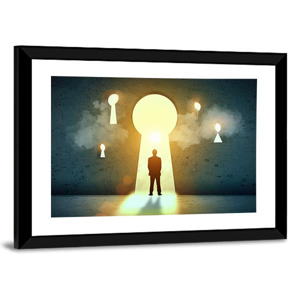 Businessman Silhouette Canvas Wall Art-5 Horizontal-Gallery Wrap-22" x 12"-Tiaracle