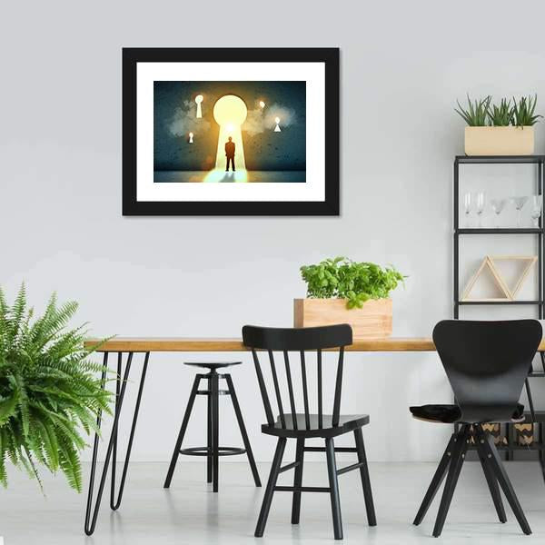 Businessman Silhouette Canvas Wall Art-5 Horizontal-Gallery Wrap-22" x 12"-Tiaracle