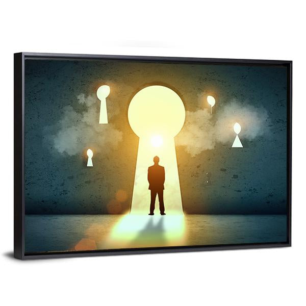 Businessman Silhouette Canvas Wall Art-5 Horizontal-Gallery Wrap-22" x 12"-Tiaracle