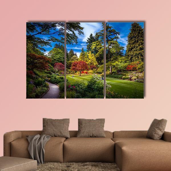 Butchart Garden Canvas Wall Art-3 Horizontal-Gallery Wrap-37" x 24"-Tiaracle