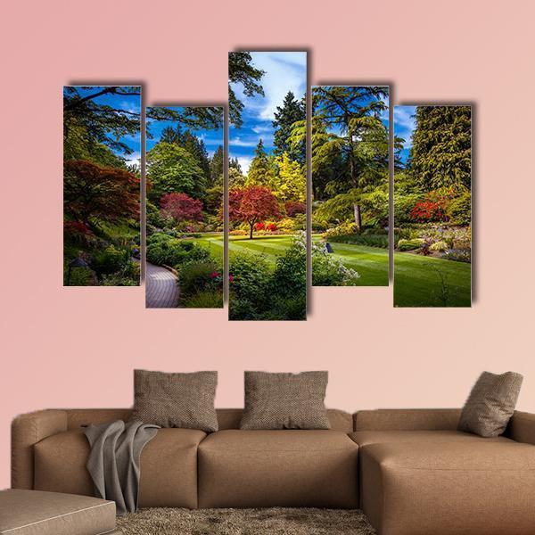 Butchart Garden Canvas Wall Art-5 Pop-Gallery Wrap-47" x 32"-Tiaracle