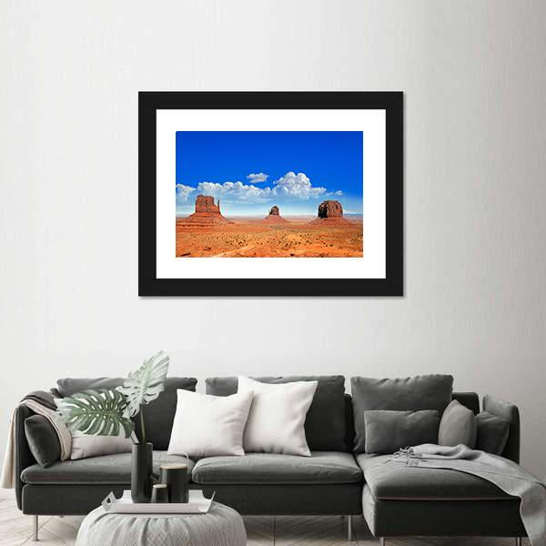 Buttes Of Monument Valley Canvas Wall Art-1 Piece-Framed Print-20" x 16"-Tiaracle