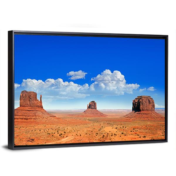 Buttes Of Monument Valley Canvas Wall Art-3 Horizontal-Gallery Wrap-25" x 16"-Tiaracle