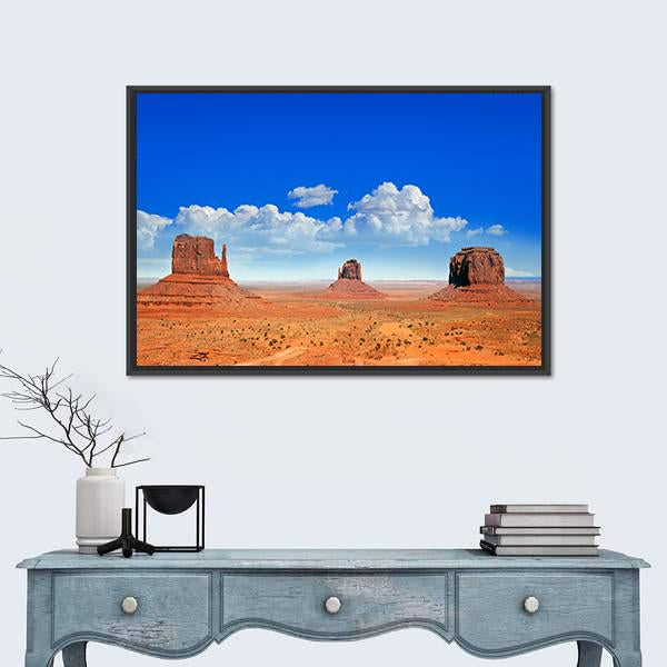 Buttes Of Monument Valley Canvas Wall Art-3 Horizontal-Gallery Wrap-25" x 16"-Tiaracle