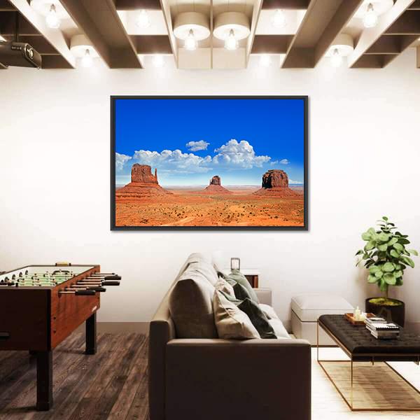 Buttes Of Monument Valley Canvas Wall Art-3 Horizontal-Gallery Wrap-25" x 16"-Tiaracle