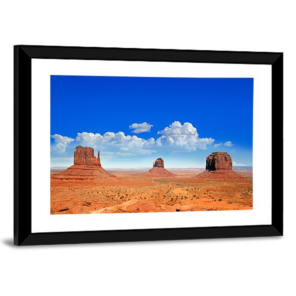 Buttes Of Monument Valley Canvas Wall Art-3 Horizontal-Gallery Wrap-25" x 16"-Tiaracle
