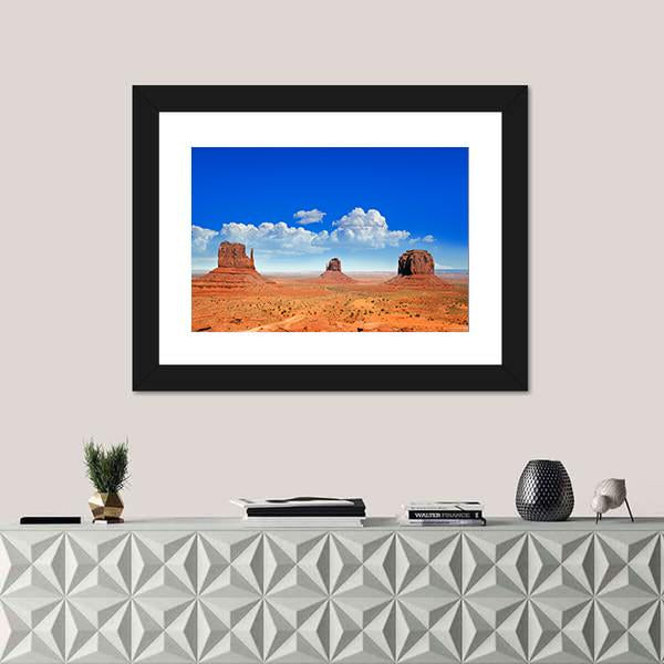 Buttes Of Monument Valley Canvas Wall Art-3 Horizontal-Gallery Wrap-25" x 16"-Tiaracle