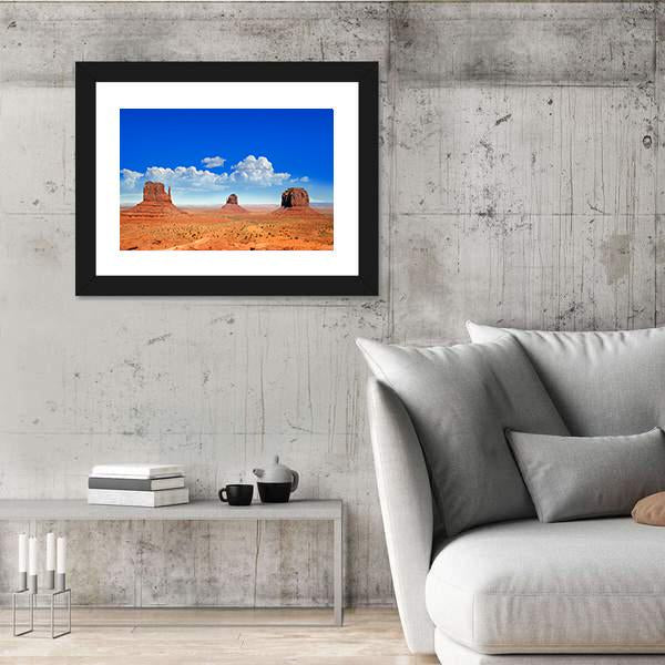 Buttes Of Monument Valley Canvas Wall Art-3 Horizontal-Gallery Wrap-25" x 16"-Tiaracle