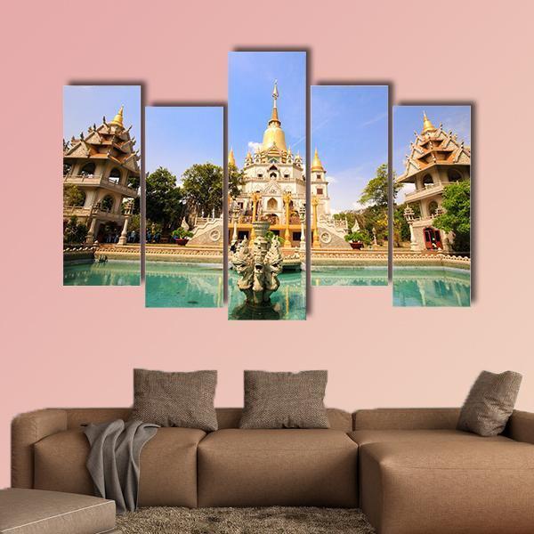 Buu Long Pagoda Canvas Wall Art-5 Pop-Gallery Wrap-47" x 32"-Tiaracle