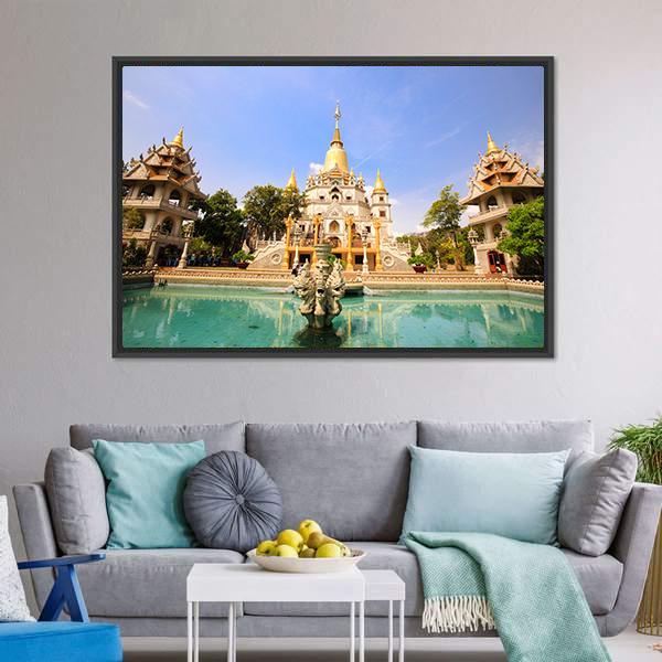 Buu Long Pagoda Canvas Wall Art-1 Piece-Floating Frame-24" x 16"-Tiaracle