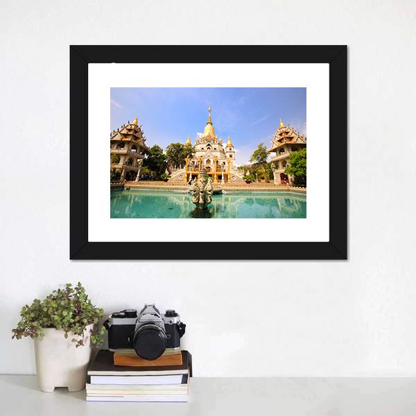 Buu Long Pagoda Canvas Wall Art-1 Piece-Framed Print-20" x 16"-Tiaracle