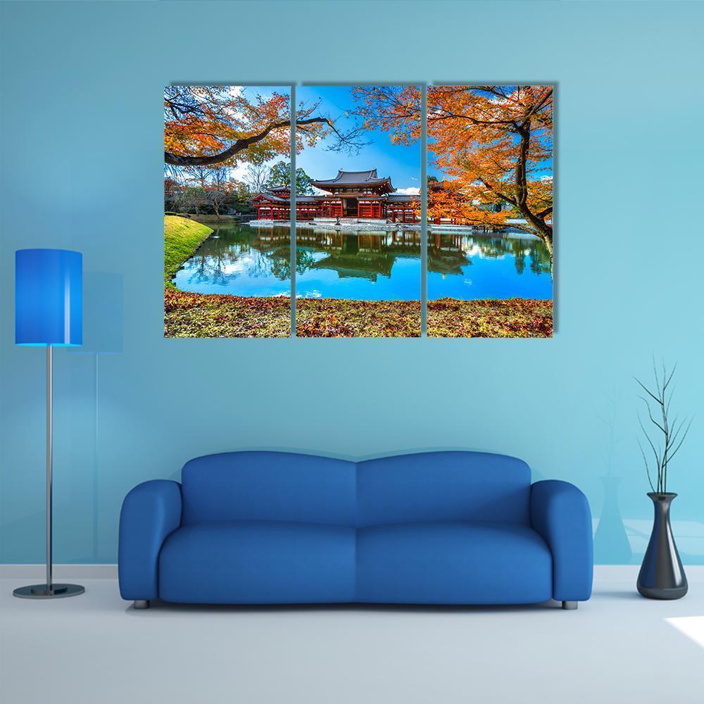 Byodo-In Temple Canvas Wall Art-3 Horizontal-Gallery Wrap-37" x 24"-Tiaracle