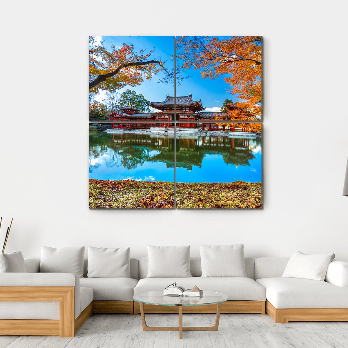 Byodo-In Temple Canvas Wall Art-4 Square-Gallery Wrap-17" x 17"-Tiaracle