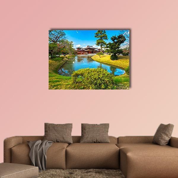 Temple In Japan Canvas Wall Art-1 Piece-Gallery Wrap-48" x 32"-Tiaracle