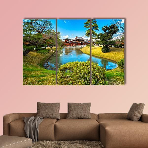 Temple In Japan Canvas Wall Art-3 Horizontal-Gallery Wrap-37" x 24"-Tiaracle