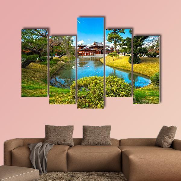 Temple In Japan Canvas Wall Art-5 Pop-Gallery Wrap-47" x 32"-Tiaracle