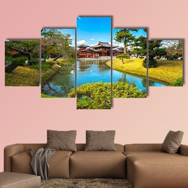 Temple In Japan Canvas Wall Art-5 Star-Gallery Wrap-62" x 32"-Tiaracle