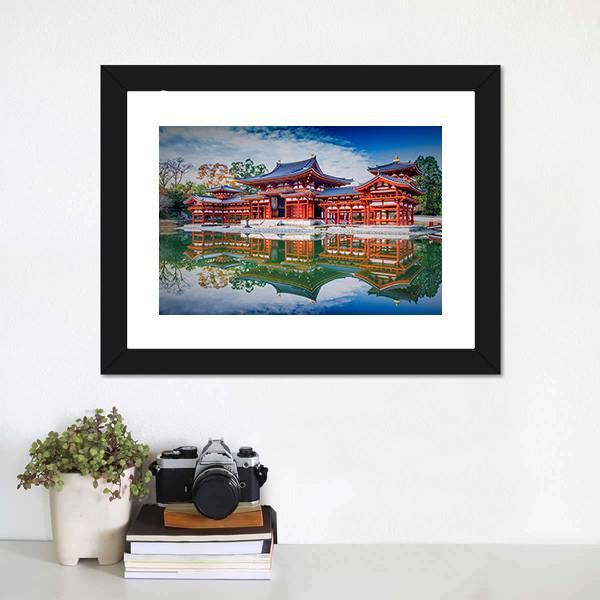 Byodoin Buddhist Temple Canvas Wall Art-1 Piece-Framed Print-20" x 16"-Tiaracle