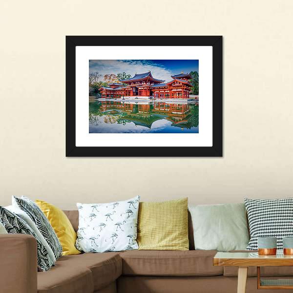 Byodoin Buddhist Temple Canvas Wall Art-5 Horizontal-Gallery Wrap-22" x 12"-Tiaracle