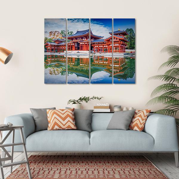 Byodoin Buddhist Temple Canvas Wall Art-4 Horizontal-Gallery Wrap-34" x 24"-Tiaracle