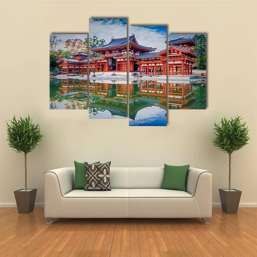 Byodoin Buddhist Temple Canvas Wall Art-4 Pop-Gallery Wrap-50" x 32"-Tiaracle