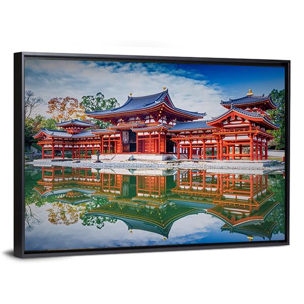 Byodoin Buddhist Temple Canvas Wall Art-3 Horizontal-Gallery Wrap-25" x 16"-Tiaracle