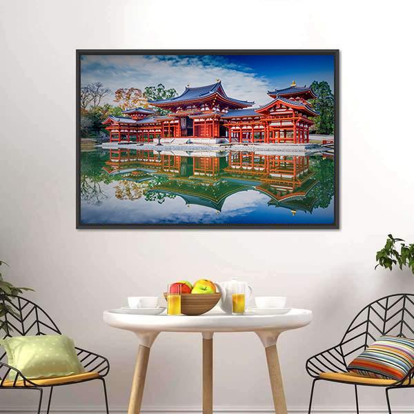 Byodoin Buddhist Temple Canvas Wall Art-3 Horizontal-Gallery Wrap-25" x 16"-Tiaracle