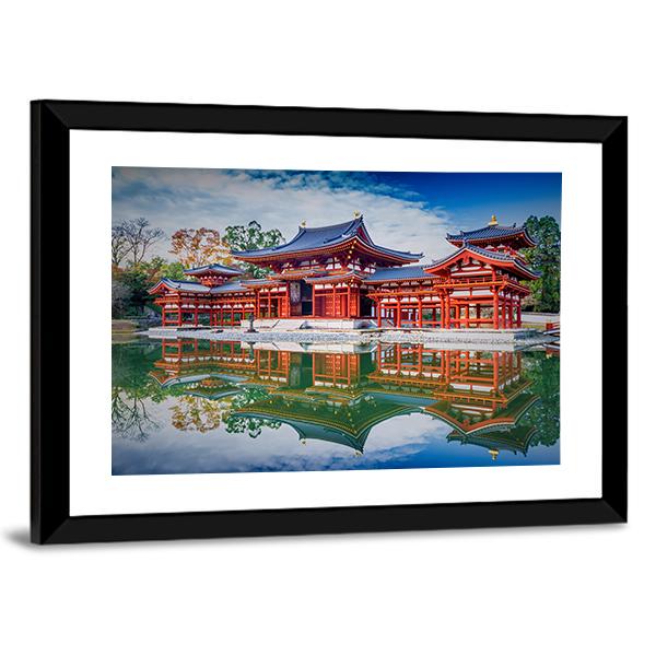 Byodoin Buddhist Temple Canvas Wall Art-3 Horizontal-Gallery Wrap-25" x 16"-Tiaracle