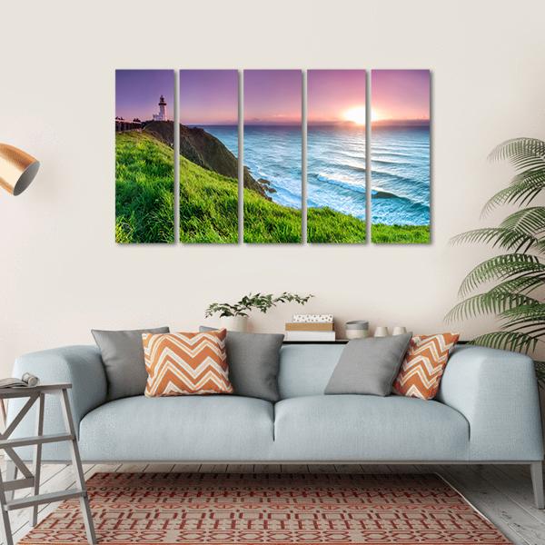 Byron Bay Lighthouse Canvas Wall Art-5 Horizontal-Gallery Wrap-22" x 12"-Tiaracle