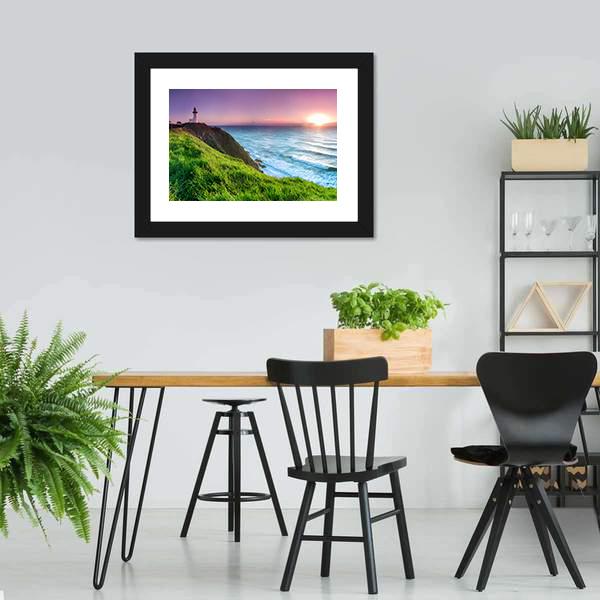Byron Bay Lighthouse Canvas Wall Art-3 Horizontal-Gallery Wrap-25" x 16"-Tiaracle