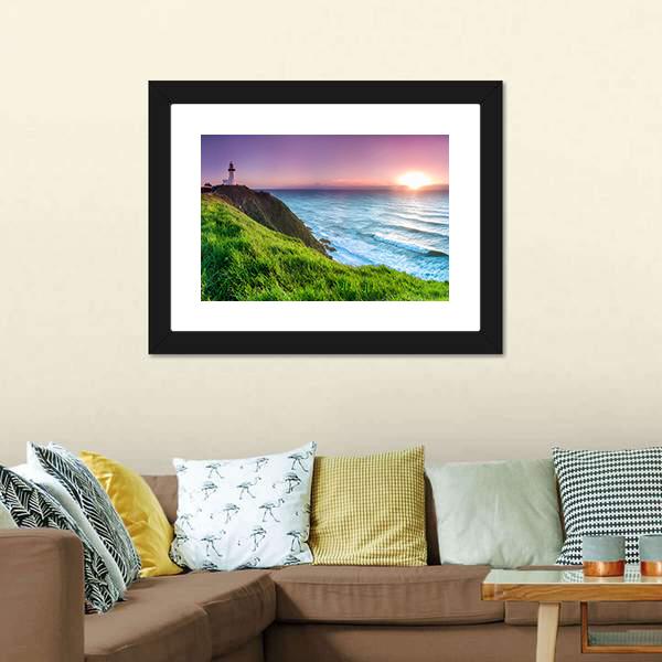 Byron Bay Lighthouse Canvas Wall Art-3 Horizontal-Gallery Wrap-25" x 16"-Tiaracle