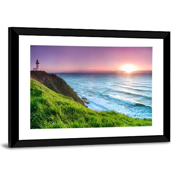Byron Bay Lighthouse Panoramic Canvas Wall Art-1 Piece-36" x 12"-Tiaracle
