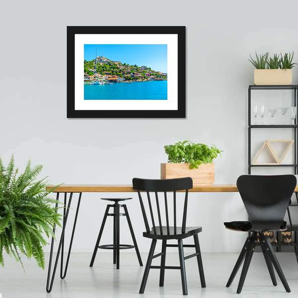 Byzantine Castle & Village Canvas Wall Art-3 Horizontal-Gallery Wrap-25" x 16"-Tiaracle