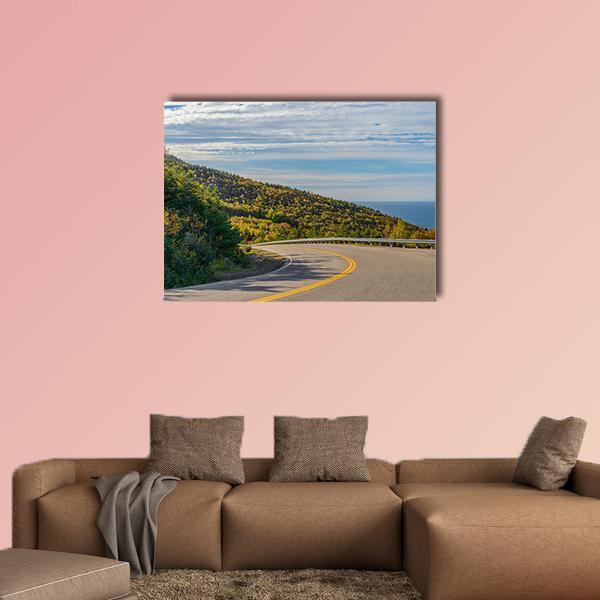 Cabot Trail Highway Canvas Wall Art-1 Piece-Gallery Wrap-48" x 32"-Tiaracle
