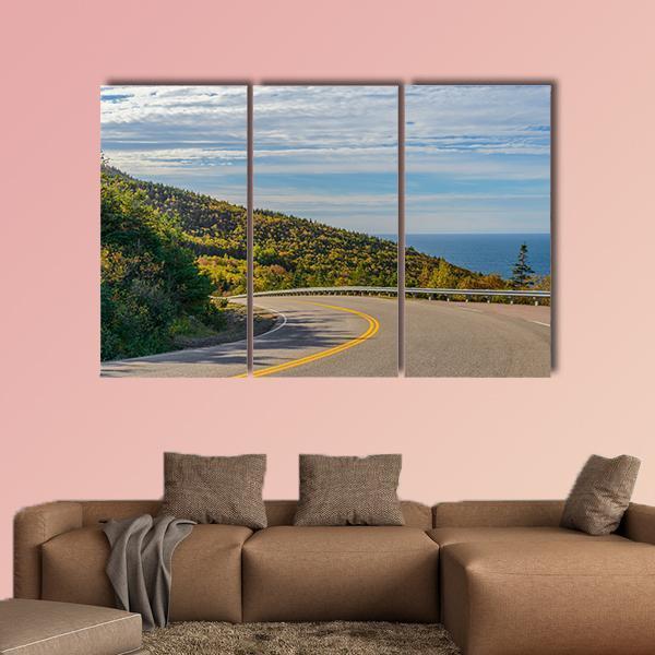 Cabot Trail Highway Canvas Wall Art-4 Pop-Gallery Wrap-50" x 32"-Tiaracle