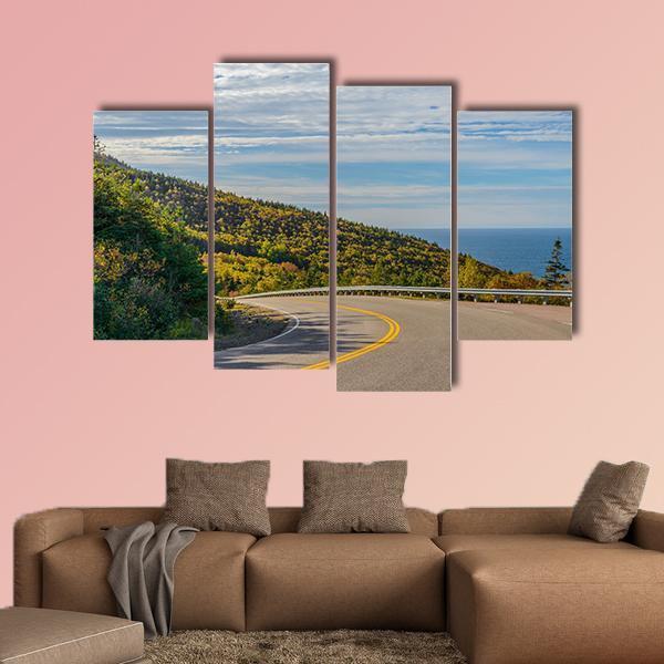 Cabot Trail Highway Canvas Wall Art-4 Pop-Gallery Wrap-50" x 32"-Tiaracle