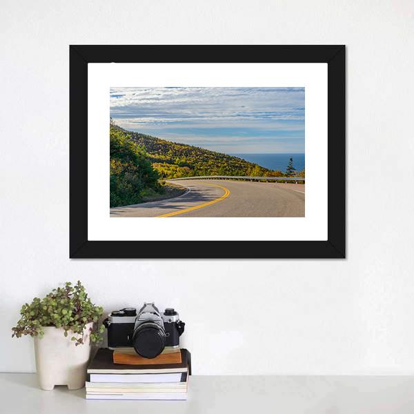 Cabot Trail Highway Canvas Wall Art-1 Piece-Framed Print-20" x 16"-Tiaracle