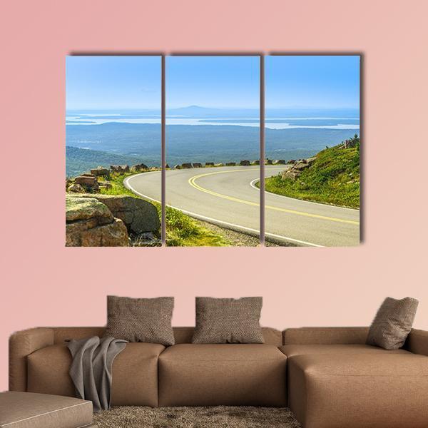 Cadillac Mountain Drive Canvas Wall Art-3 Horizontal-Gallery Wrap-37" x 24"-Tiaracle