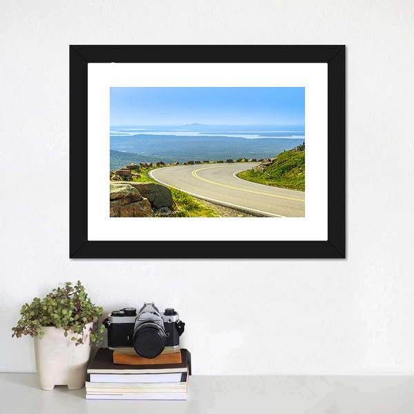 Cadillac Mountain Drive Canvas Wall Art-1 Piece-Framed Print-20" x 16"-Tiaracle