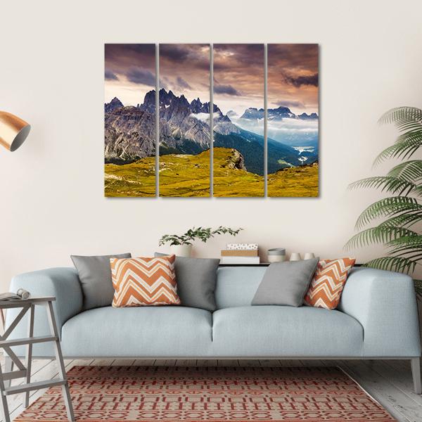 Cadini di Misurina Mountains In Tyrol Canvas Wall Art-4 Horizontal-Gallery Wrap-34" x 24"-Tiaracle