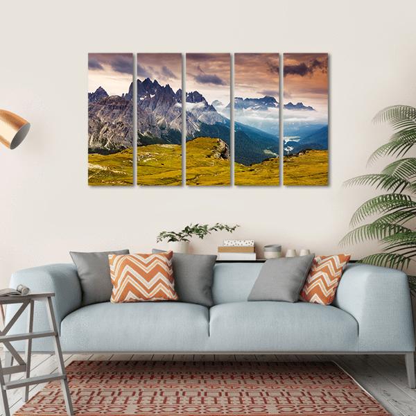 Cadini di Misurina Mountains In Tyrol Canvas Wall Art-5 Horizontal-Gallery Wrap-22" x 12"-Tiaracle