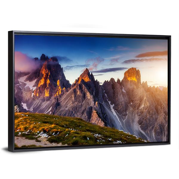 Cadini Di Misurina Range Canvas Wall Art-3 Horizontal-Gallery Wrap-25" x 16"-Tiaracle