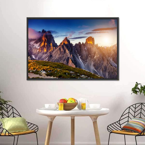 Cadini Di Misurina Range Canvas Wall Art-1 Piece-Floating Frame-24" x 16"-Tiaracle