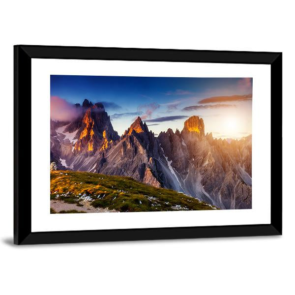 Cadini Di Misurina Range Canvas Wall Art-3 Horizontal-Gallery Wrap-25" x 16"-Tiaracle