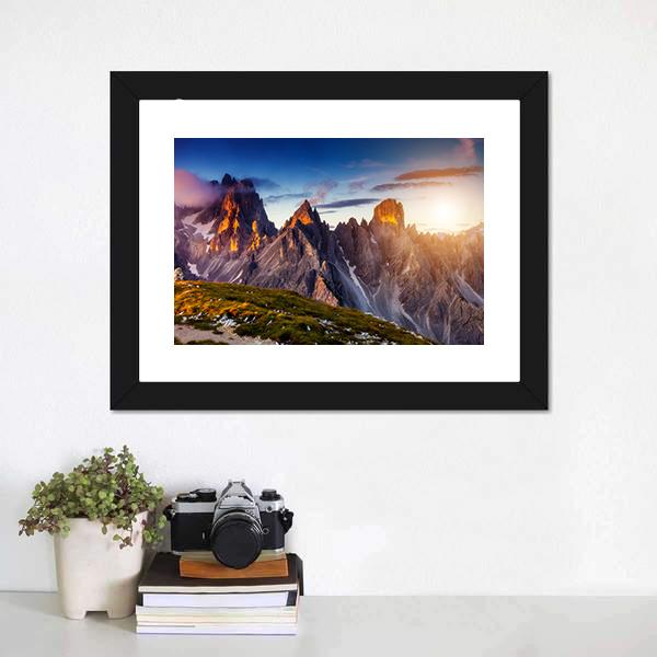 Cadini Di Misurina Range Canvas Wall Art-3 Horizontal-Gallery Wrap-25" x 16"-Tiaracle